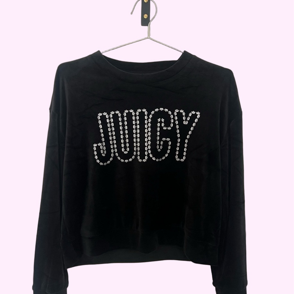 Juicy Couture Black Pullover with Sparkling Logo NWOT.